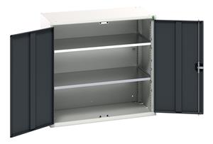 verso shelf cupboard with 2 shelves. WxDxH: 1050x550x1000mm. RAL 7035/5010 or selected Bott Verso Drawer Cabinets1050 x 550  Tool Storage for garages and workshops